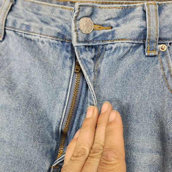 Shein Skirt Womens 6 Medium Wash Stretch Slit Straight Denim *Read* - Picture 4 of 12